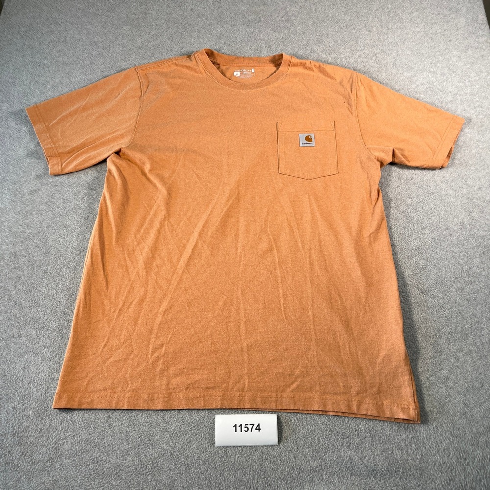 Carhartt Loose Fit Pocket T Shirt Mens L Tall Orange Cotton Crew Neck Workwear